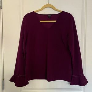 Ann Taylor Maroon Long Sleeve Blouse, MP